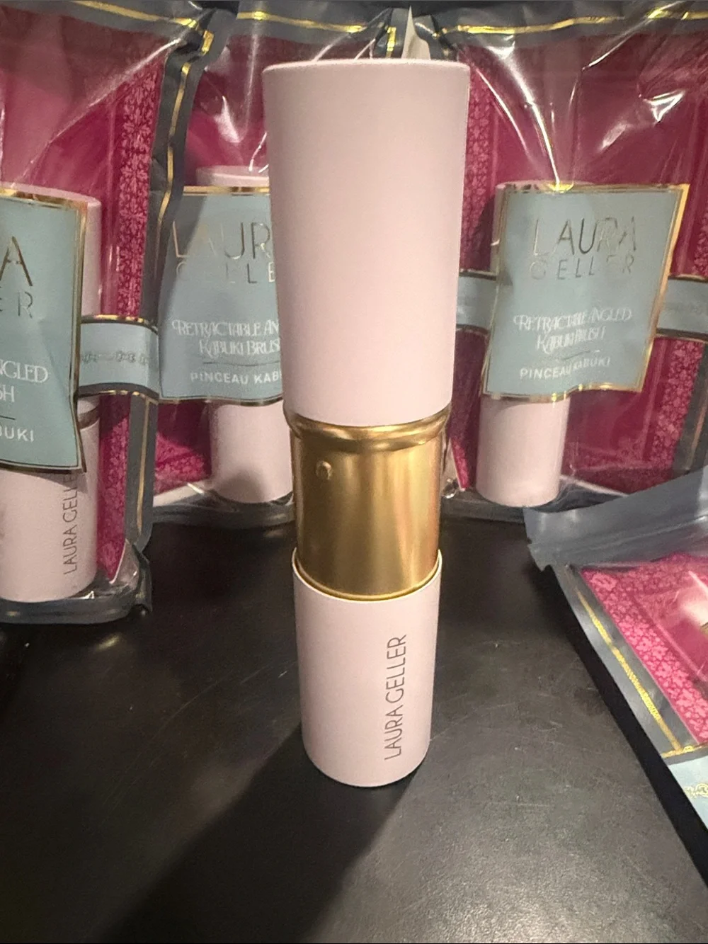 Laura Geller Pink Retractable Angled Brush brand new